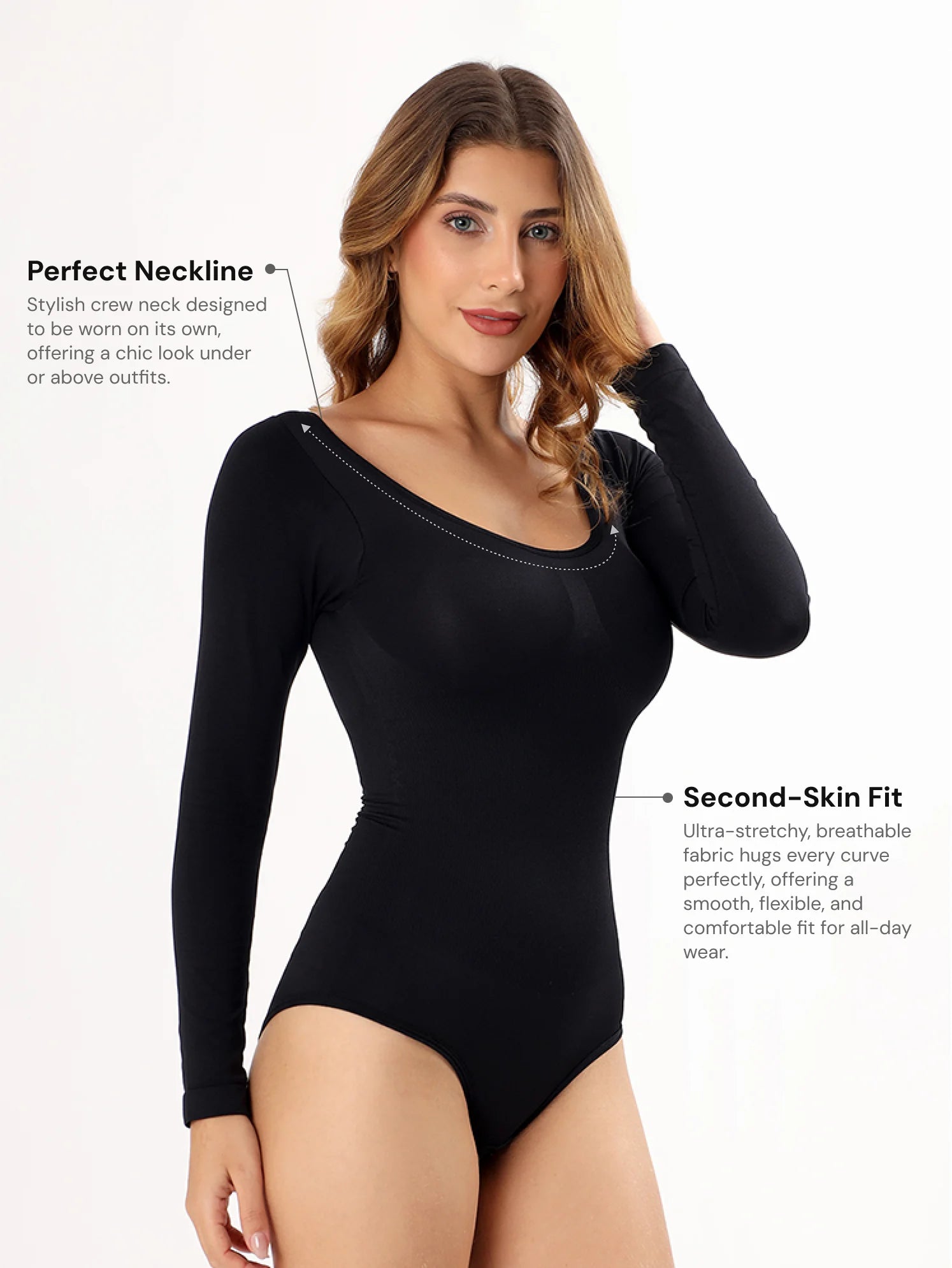 BoldShape™ Snatched Sleeves Bodysuit
